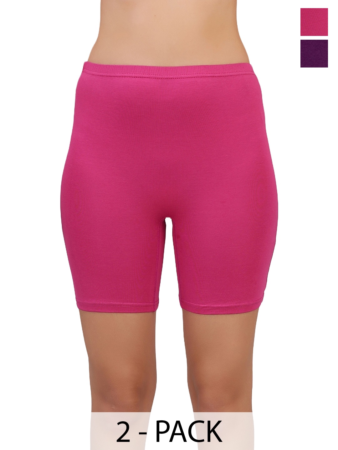 

SELFCARE Women Pack of 2 Sports Shorts, Rose