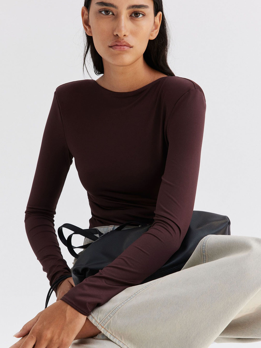 

H&M Shoulder-Pad Low-Back Bodysuit, Red