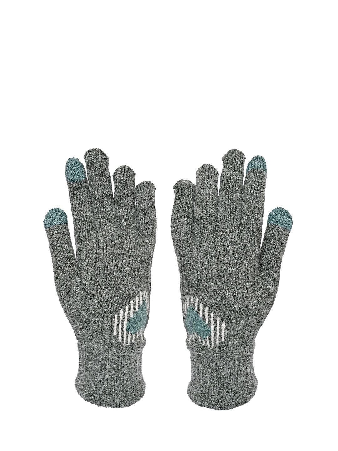 

LOOM LEGACY Women Patterned Acrylic Winter Gloves, Green