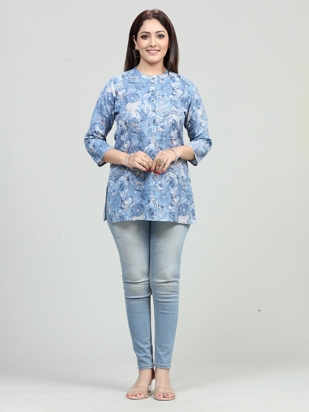 

Printed Cotton Tunics, Blue