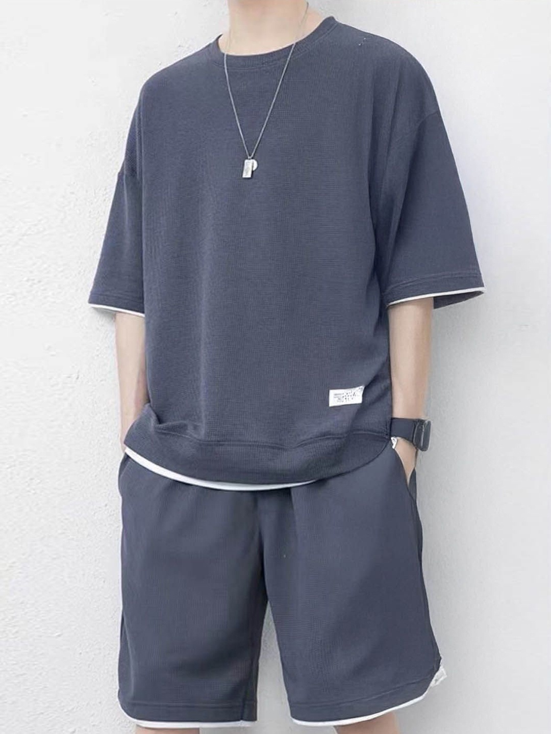 

StyleCast Men T-shirt & Shorts Co-ords, Grey