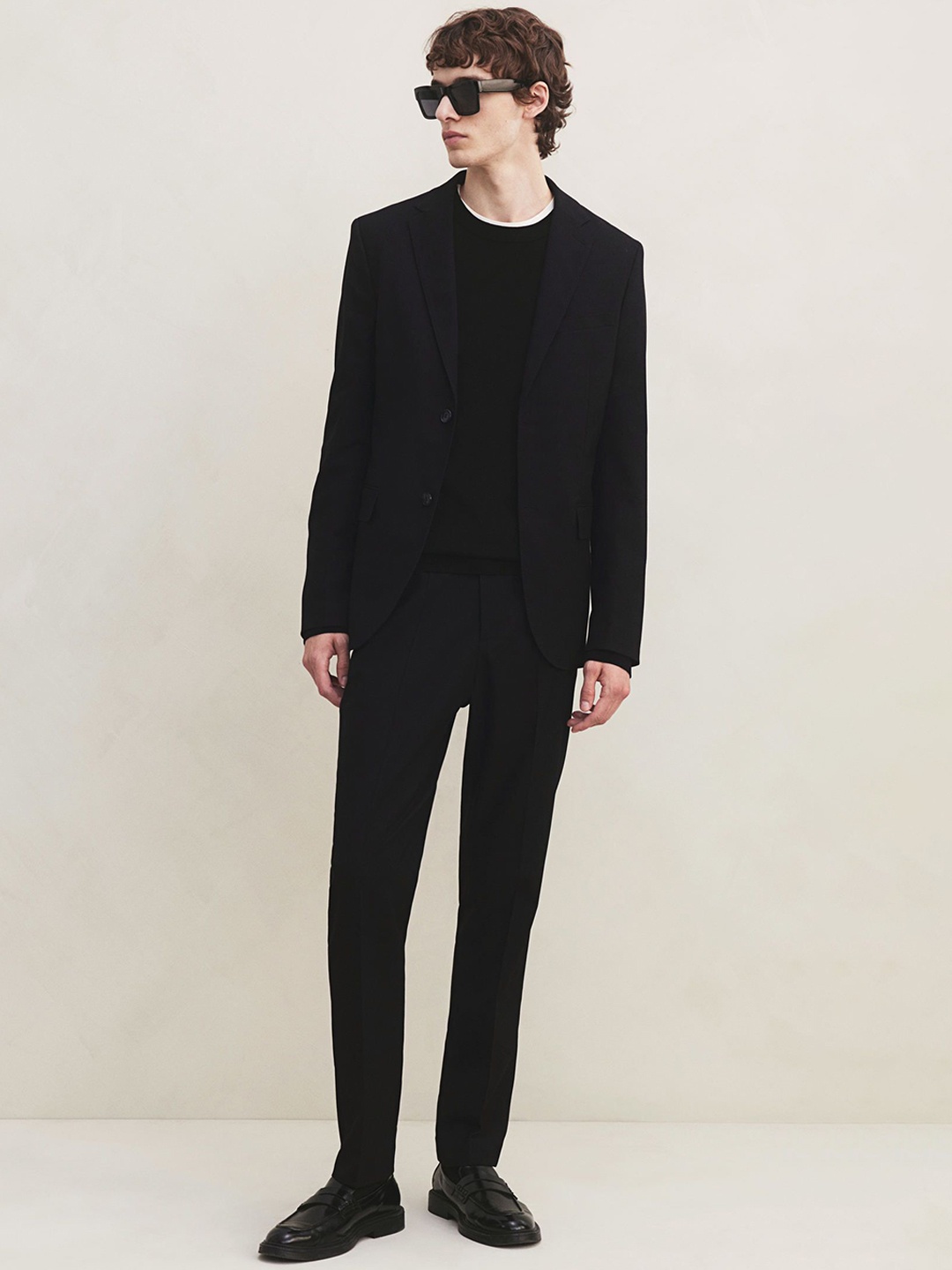 

H&M Men Slim Fit Suit Trousers, Black