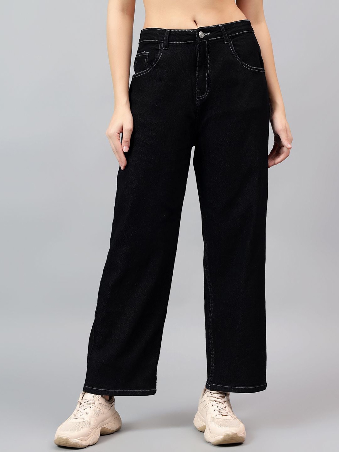 

Kotty Women Straight Fit Stretchable Jeans, Black