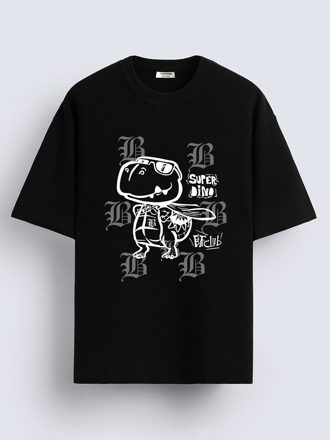 

TheBTclub Men Printed Drop-Shoulder Sleeves Activchill T-shirt, Black