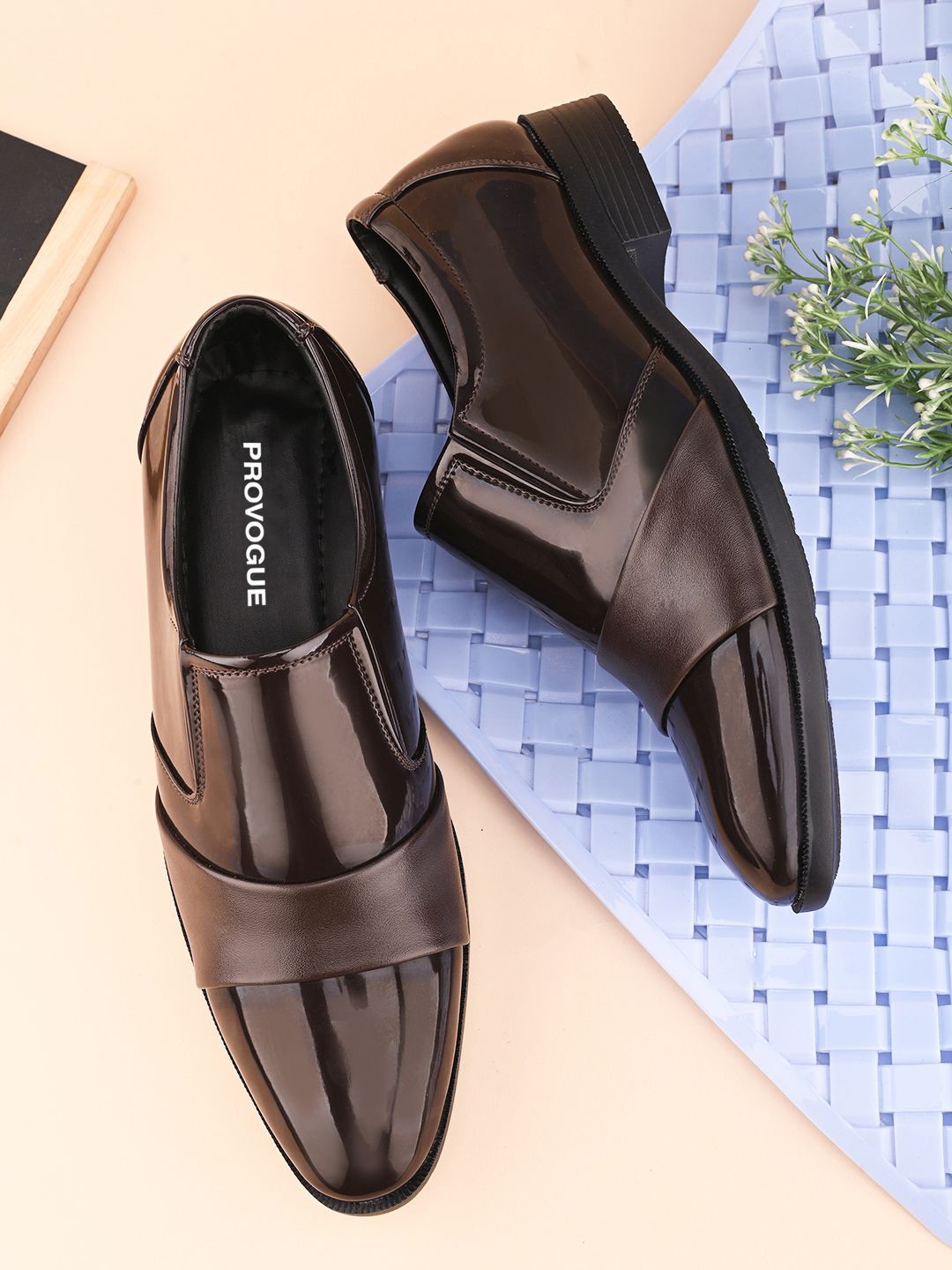 

Provogue Men Solid Formal Slip-On Shoes, Brown