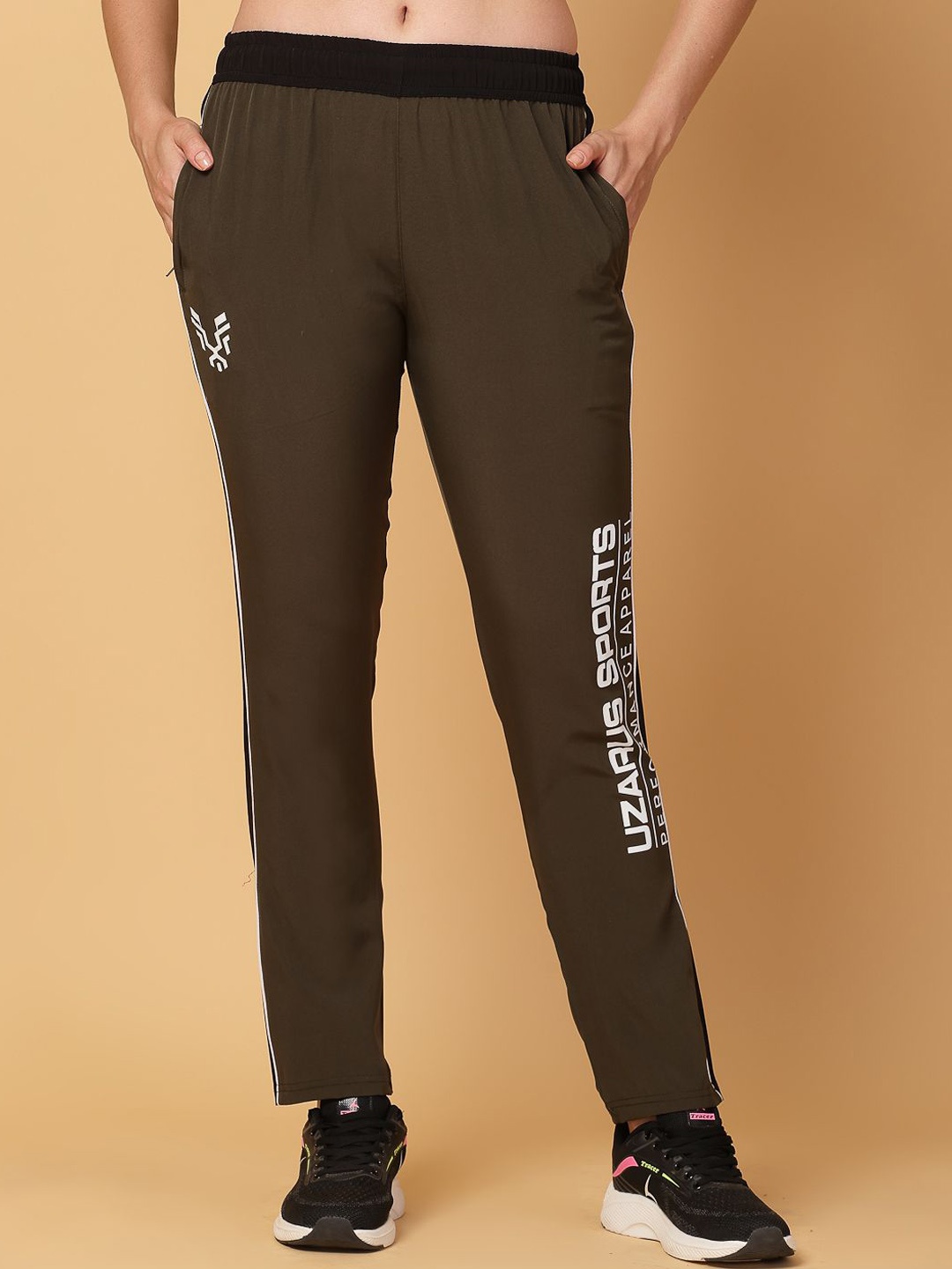 

UZARUS Women Mid Rise Track Pants, Olive