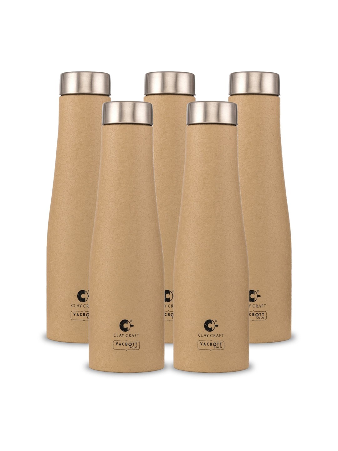 

Clay Craft Vacbott Petra 1000Ml Single-Wall Stainless Steel BIS Approved Water Bottle, Beige