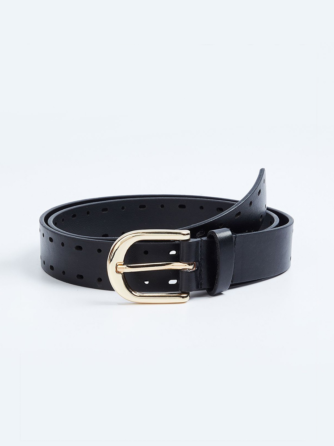 

max Women Solid Tang Closure Casual Belt, Black