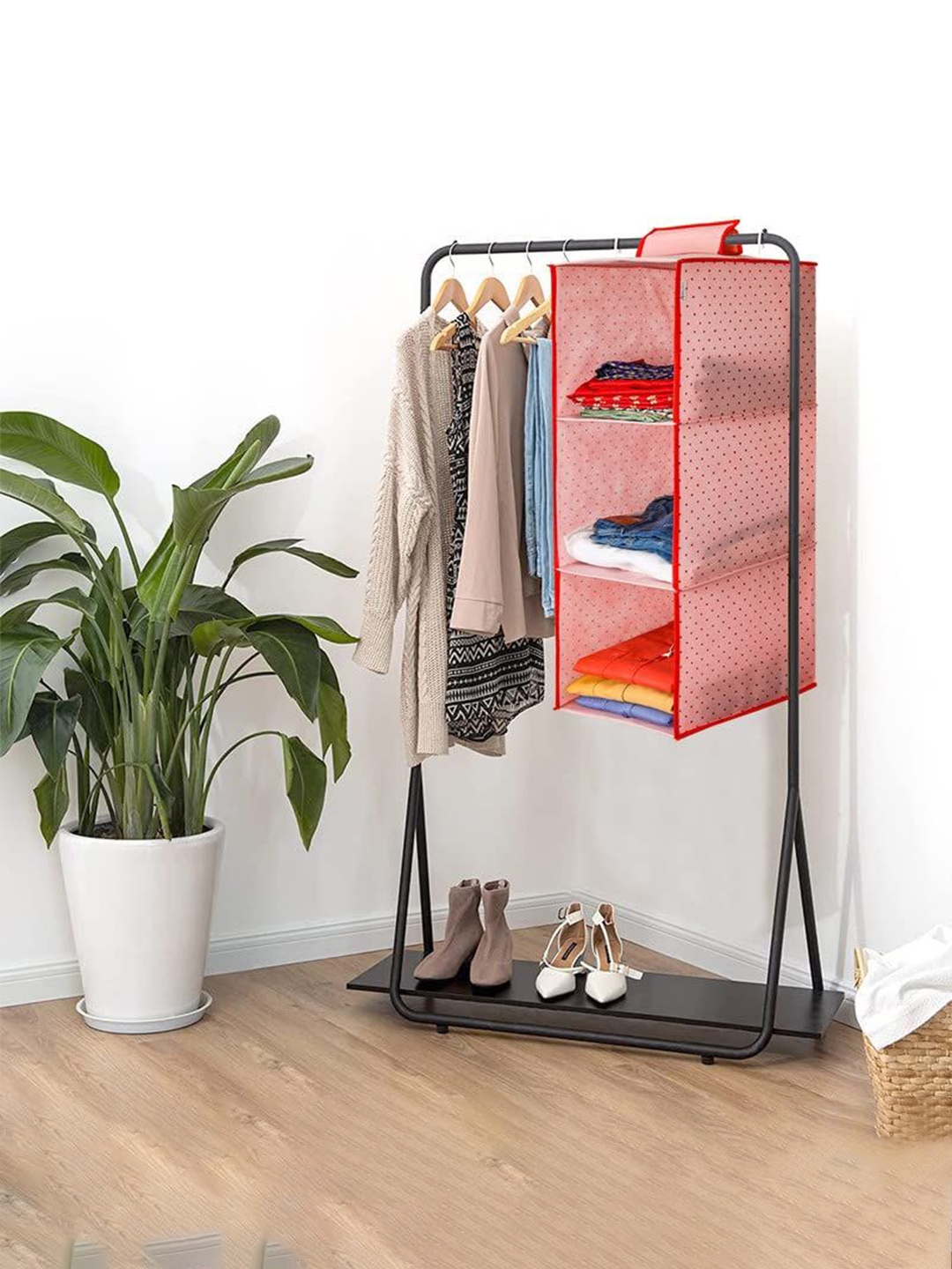 

prettykrafts Grey & Pink 2 Pieces Reusable Multi-Utility Organisers