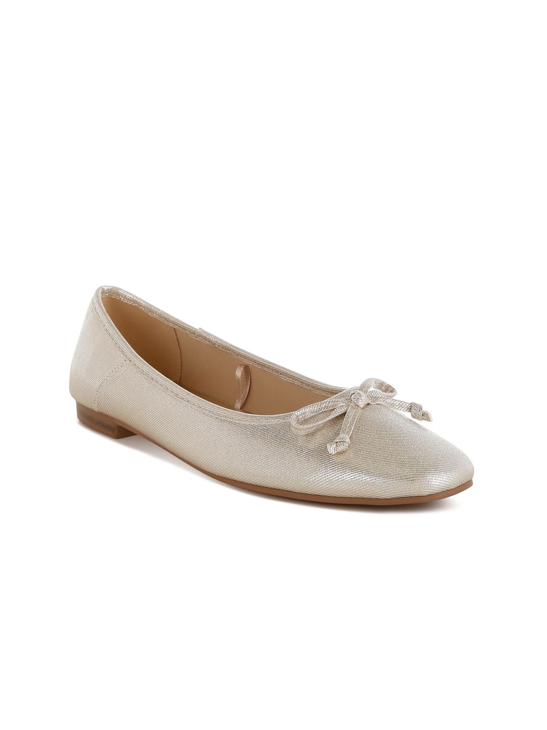 

RAG & CO Women Ballerinas with Bows Flats, Gold