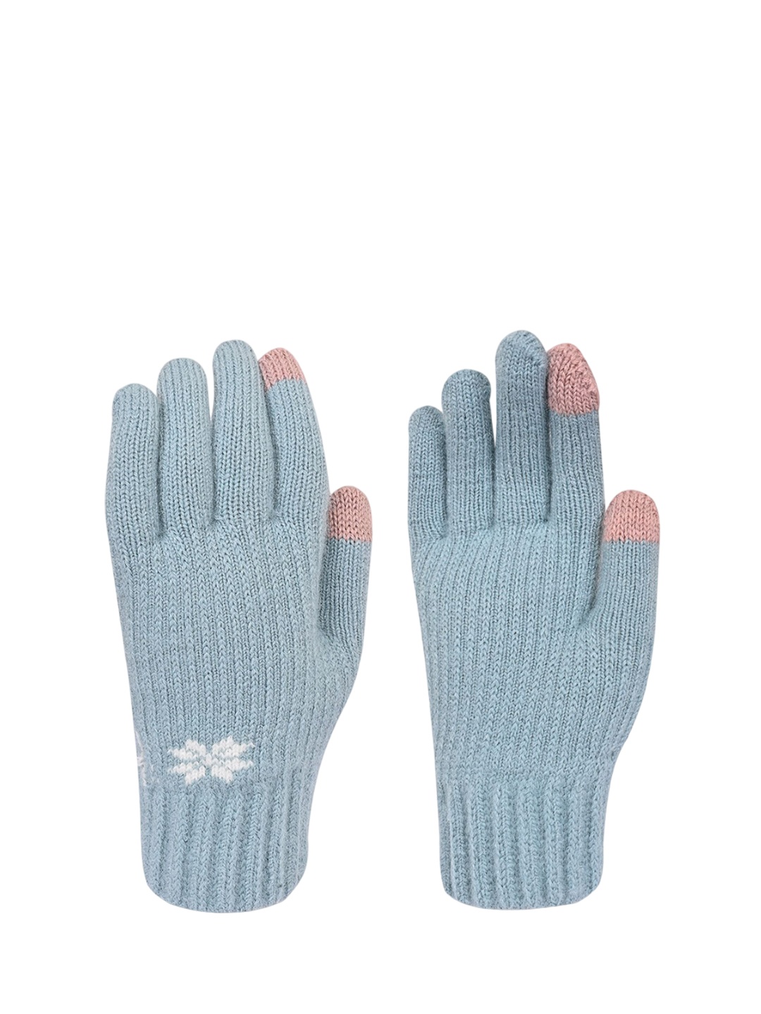 

LOOM LEGACY Women Solid Winter Gloves, Turquoise blue