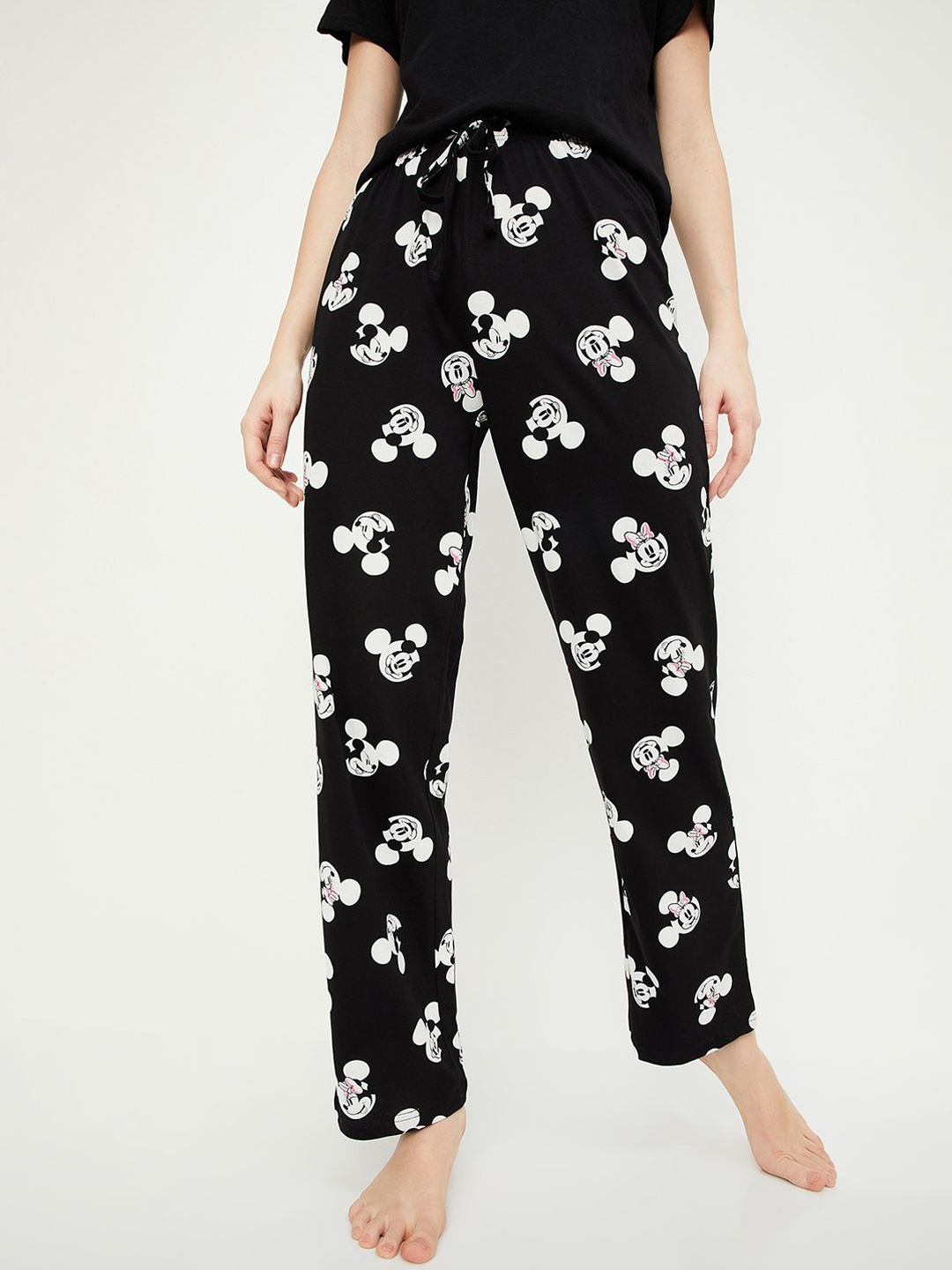 

max Women Printed Mid-Rise Cotton Lounge Pant, Black