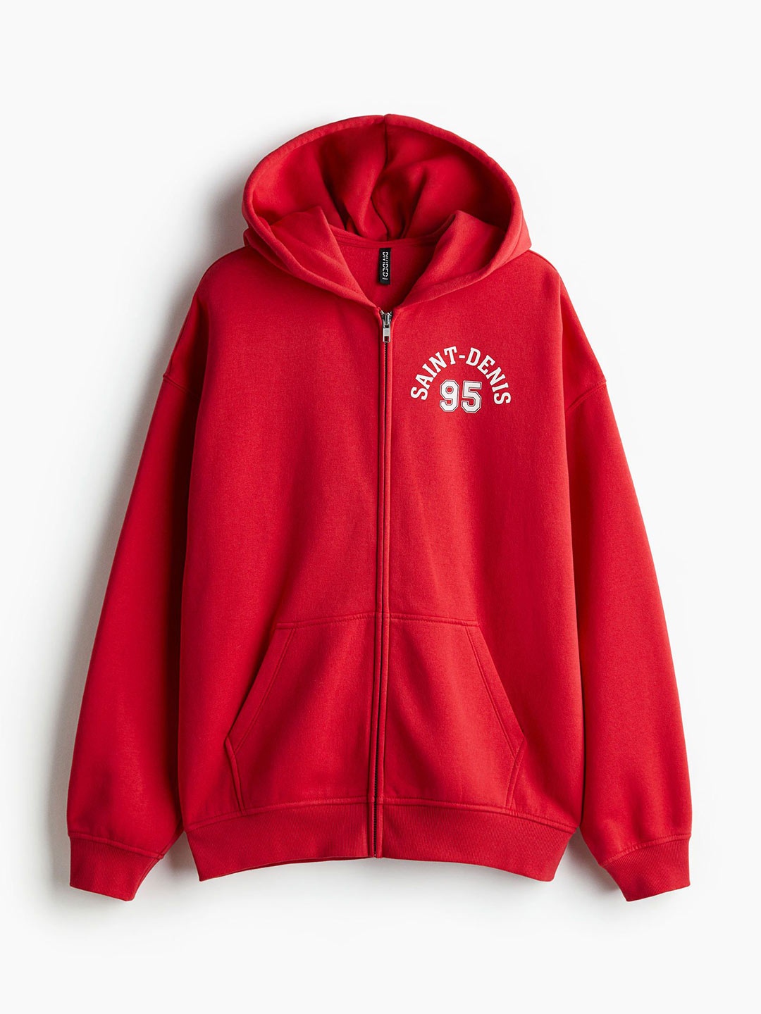 

H&M Women Oversized Zip-Through Hoodie, Red