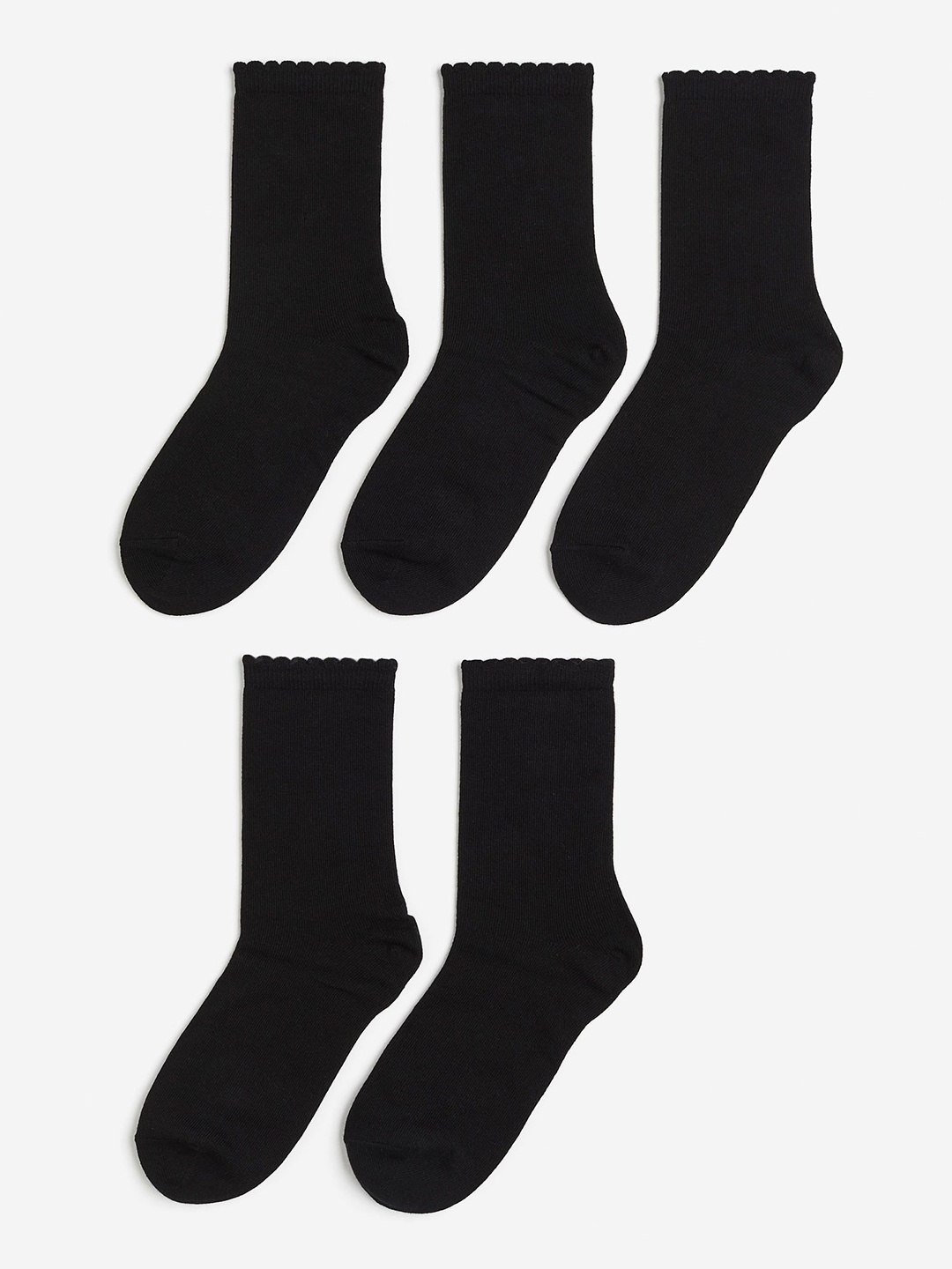 

H&M 5-Pack Socks, Black