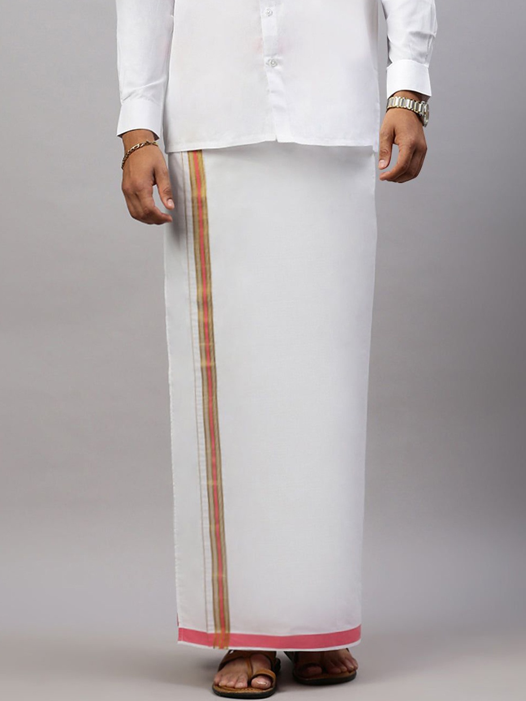 

Ramraj Men Solid Cotton Adjustable Dhoti, White