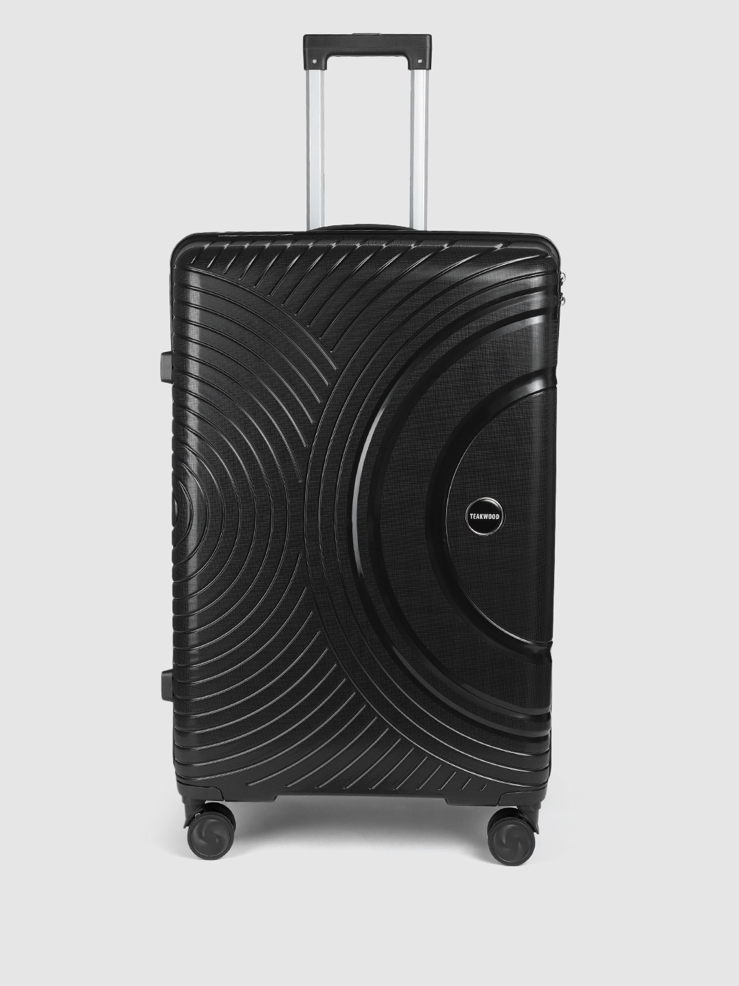 

Teakwood Leathers Halfmoon Textured 360-Degree Rotation Hard Large-Sized Trolley Bag 96L, Black