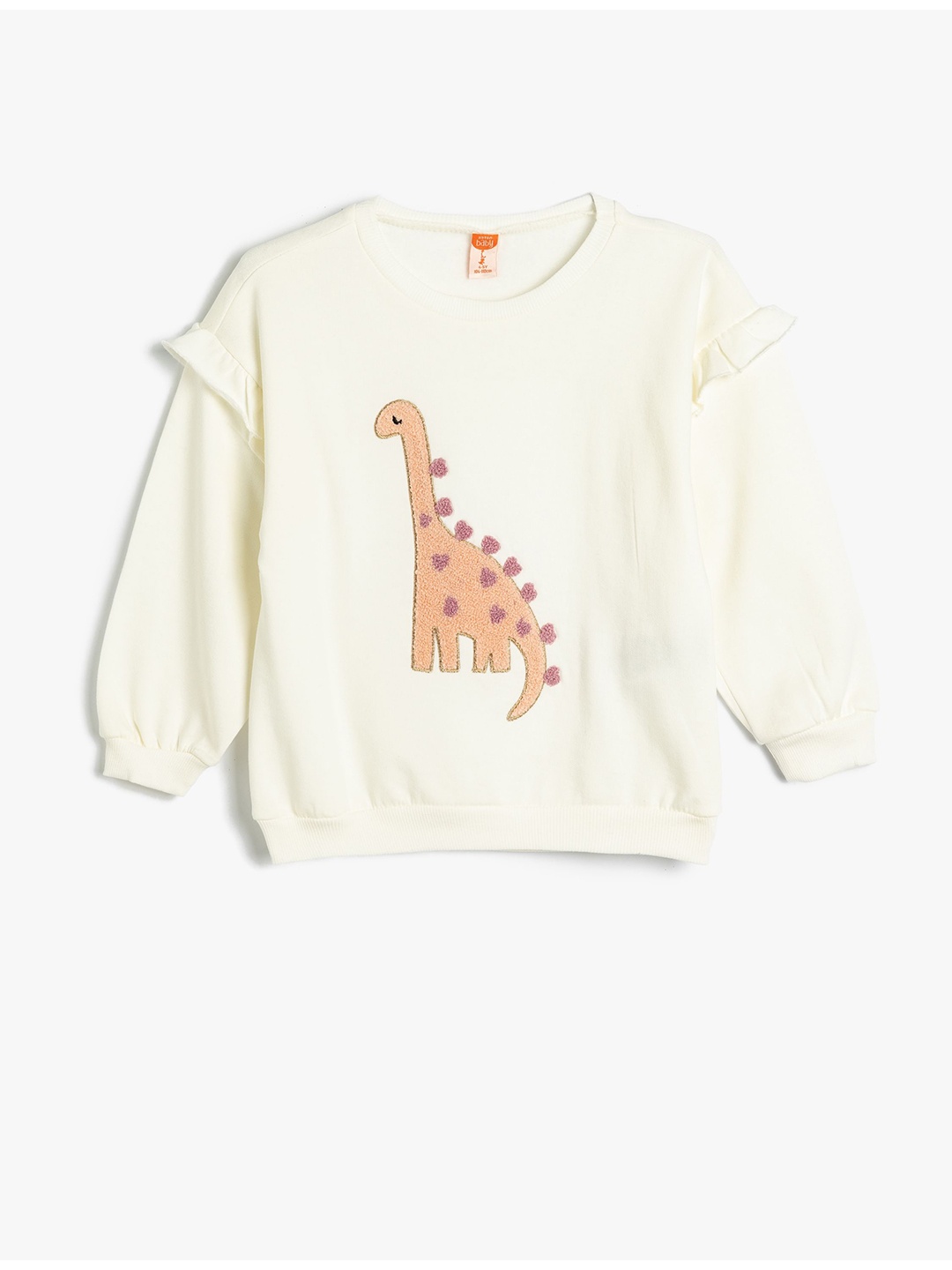 

Koton Girls Graphic Embroidered Round Neck Cotton Pullover Sweatshirt, Off white