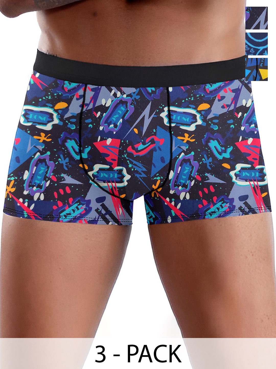 

DISPENSER Men Pack Of 3 Printed Trunk-V2-C11-C3-C4-M, Blue