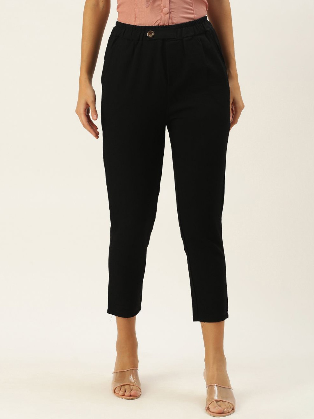 

SHECZZAR Women Super Slim Fit Trousers, Black