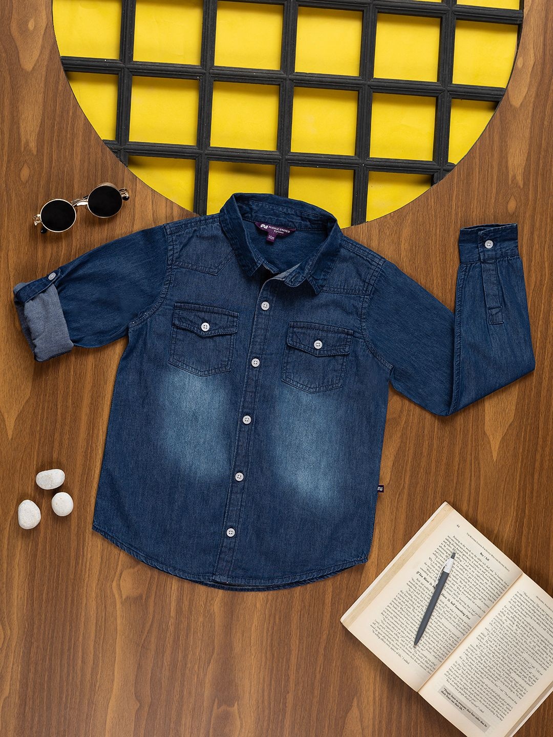 

Purple United Kids Boys Denim Shirt, Blue