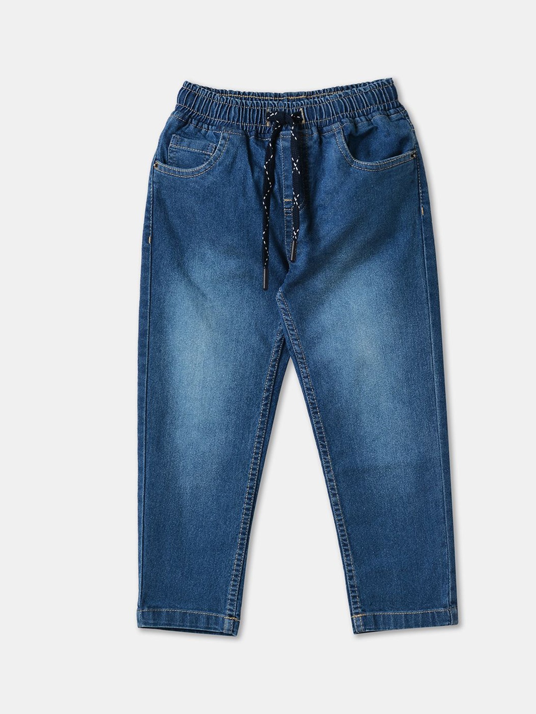 

R&B Boys Cotton Relaxed Fit Denim Pant, Blue