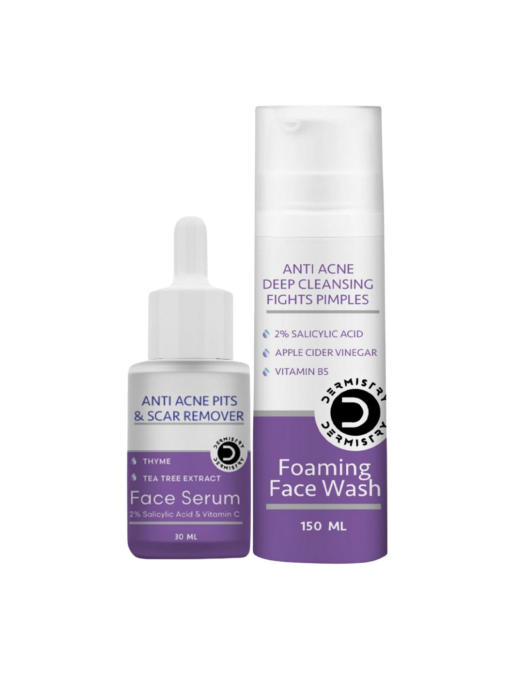 

DERMISTRY 2% Salicylic Acid Anti Acne Face Wash With Face Serum, White