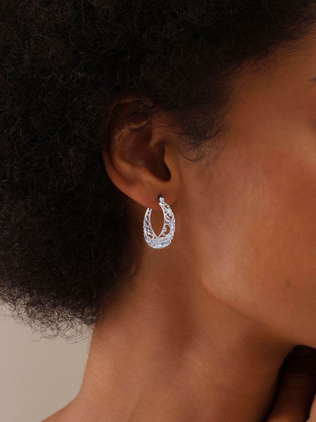

LeCalla 925 Sterling Silver Contemporary Hoop Earrings