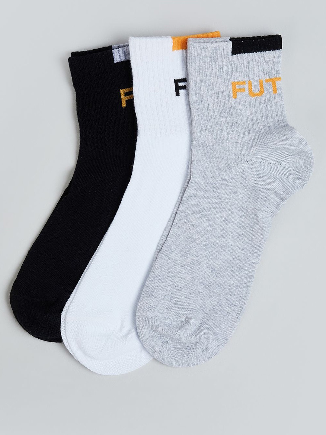

max Boys Pack Of 3 Ankle-Length Socks, Black