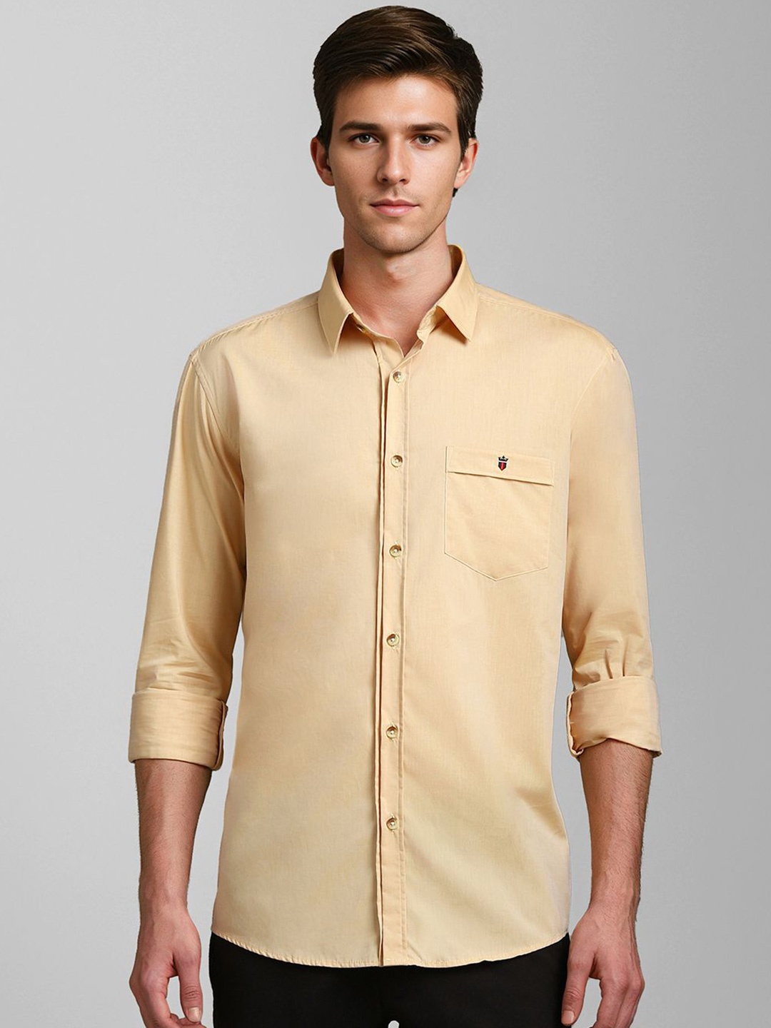 

Louis Philippe Sport Men Solid Slim Fit Casual Pure Cotton Shirt, Beige