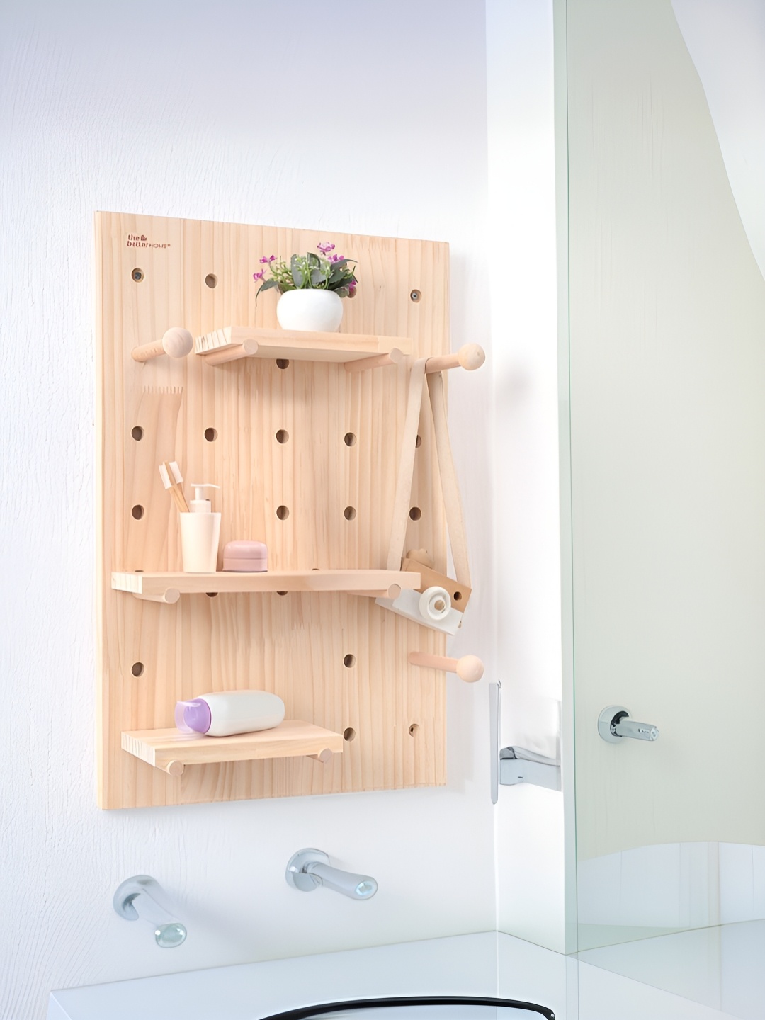 

The Better Home Brown Wooden Wall Shelves