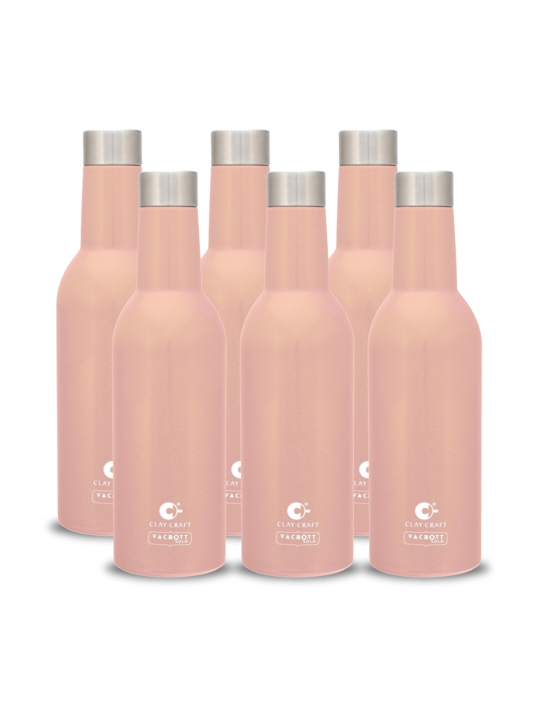 

Clay Craft Vacbott Vino 1100Ml Single-Wall Stainless Steel BIS Approved Water Bottle, Pink