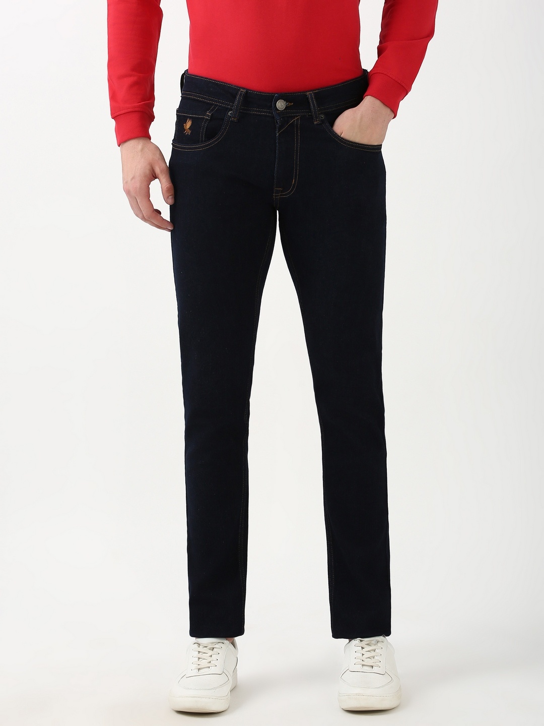 

Peter England Casuals Men Mid-Rise Skinny Fit Jeans, Navy blue