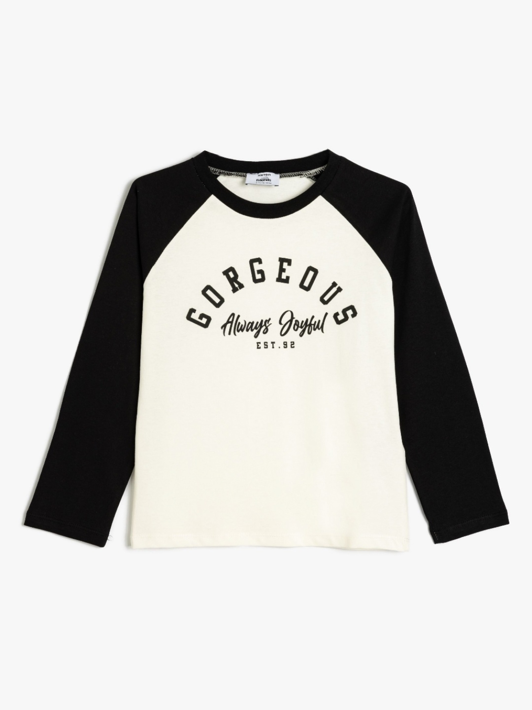 

Koton Girls Typography Printed Round Neck Cotton T-shirt, White