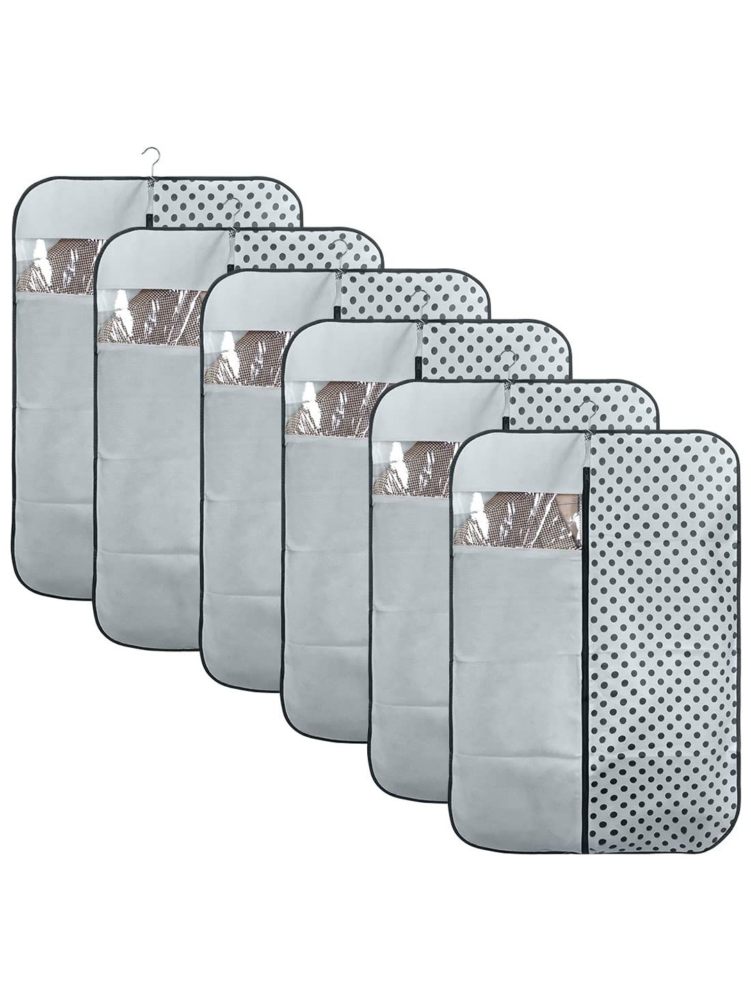 

prettykrafts Grey & Black 6 Pieces Reusable Desk Organisers