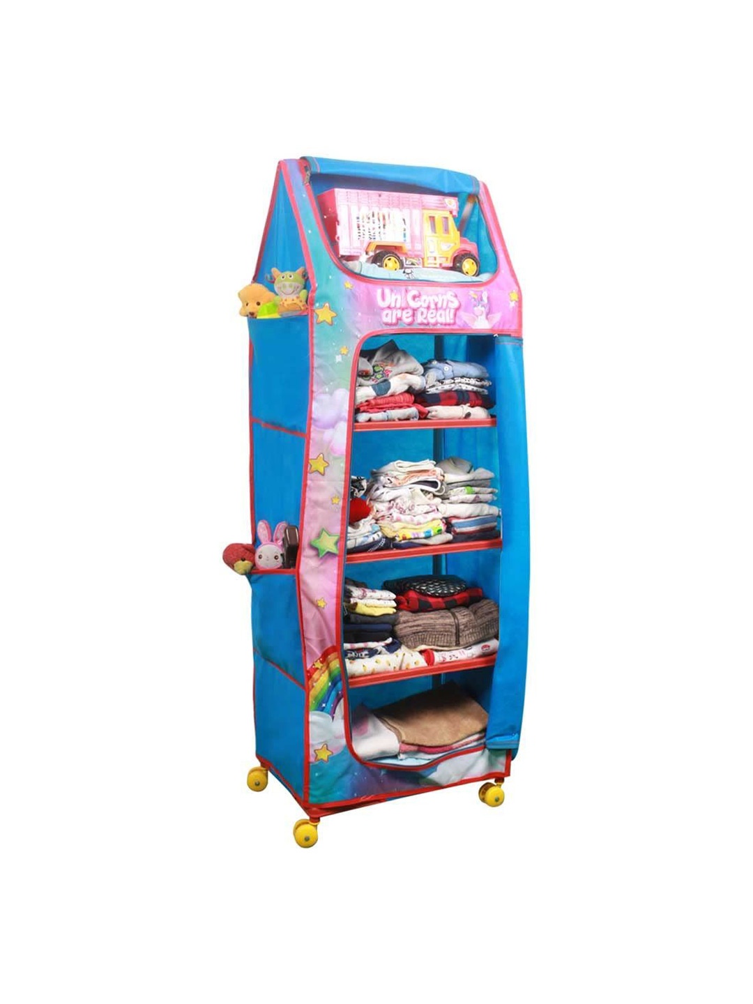 

prettykrafts Blue & Pink 5 Shelf Reusable Multi-Utility Organiser