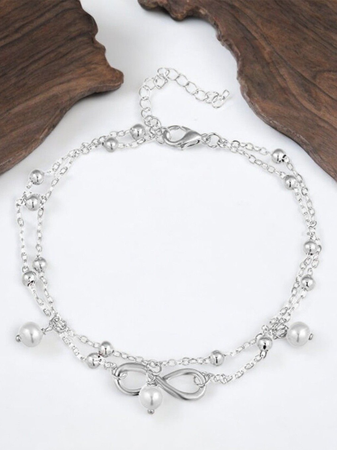 

fabula Beaded & Charm Bohemian Single Anklet, Silver