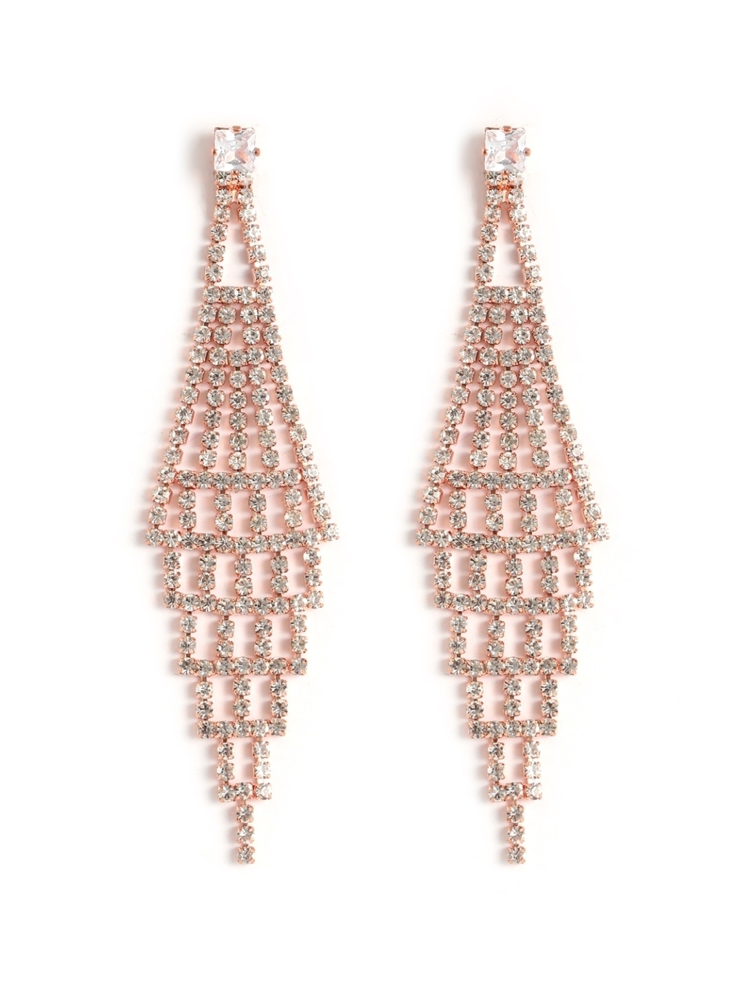 

KPOP Contemporary Drop Earrings, Rose gold