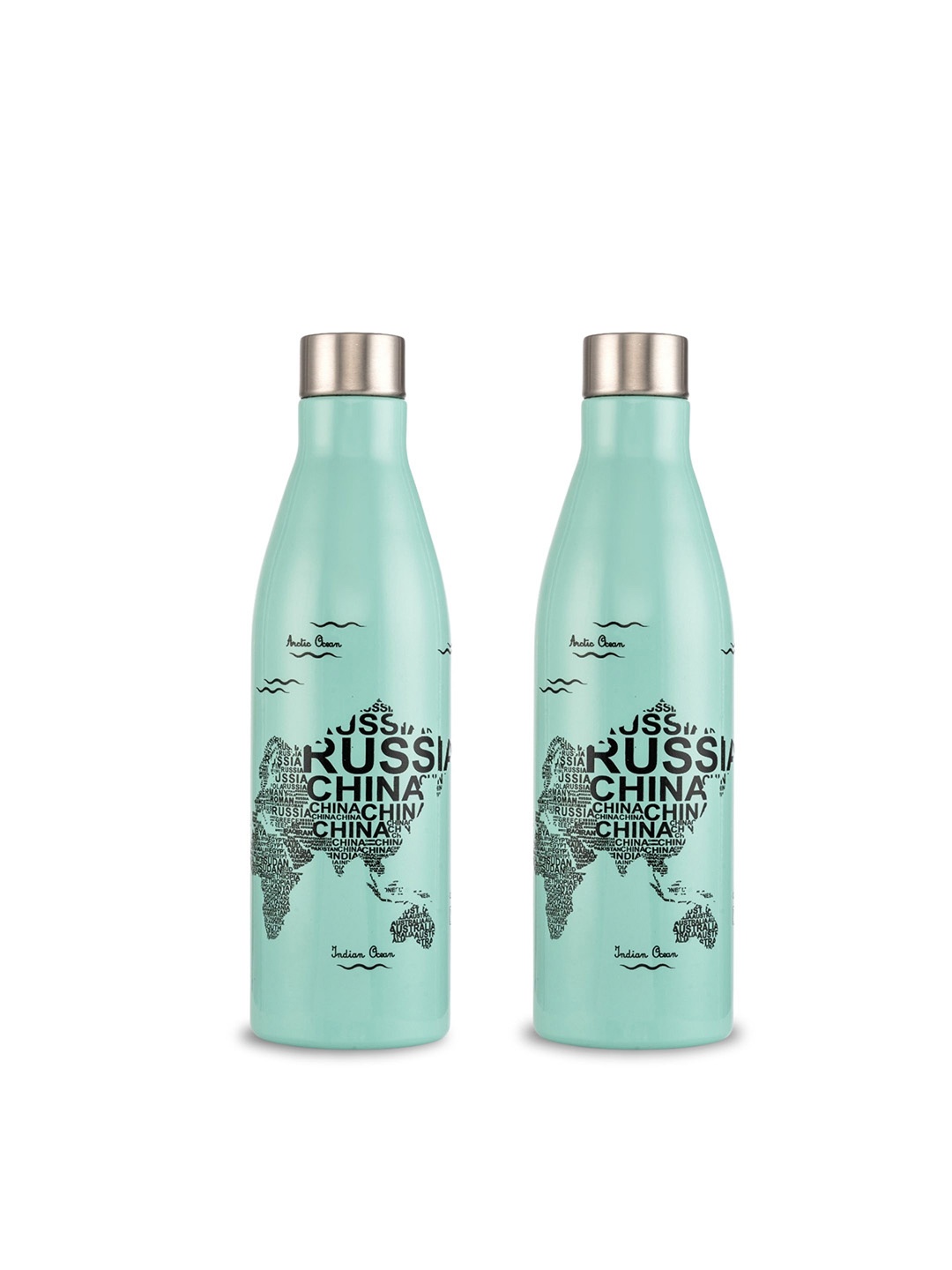 

CLAY CRAFT Gerald Green 2Pcs Stainless Steel Printed Single Wall Vacuum Water Bottle 1.1L