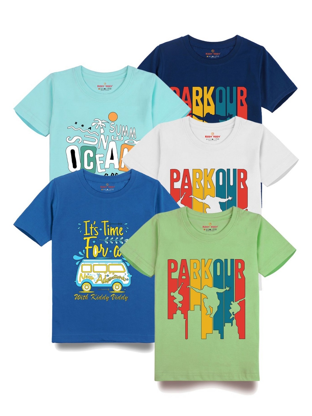 

AUSK Boys 5 Printed T-shirt, Turquoise blue
