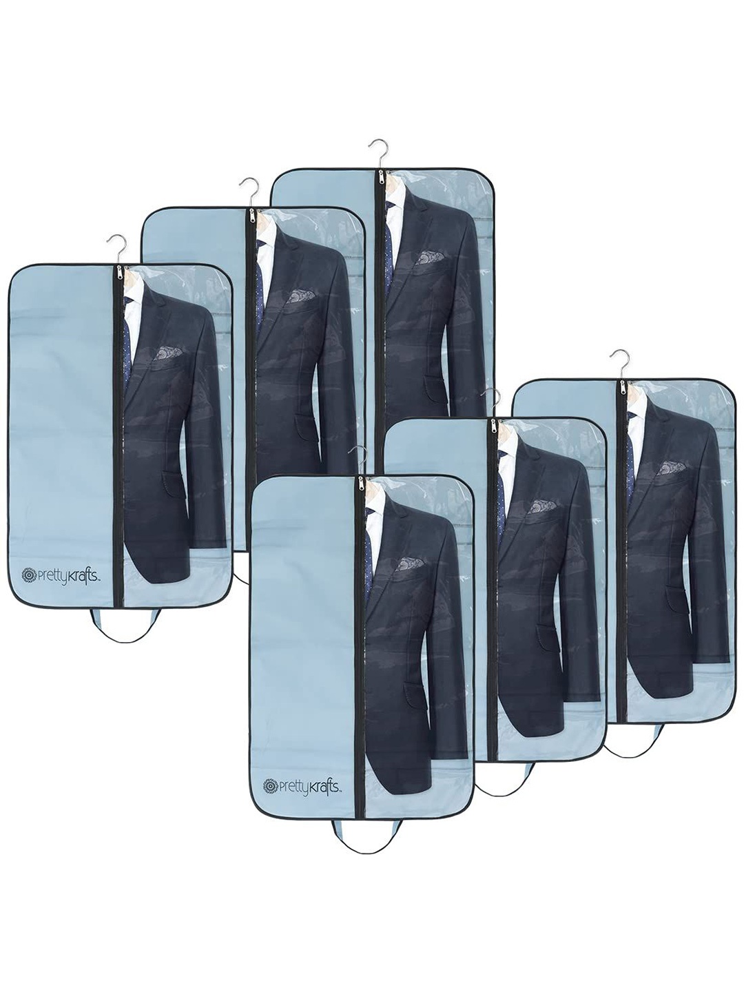 

prettykrafts Grey & Black 6 Pieces Blazer Cover Organisers