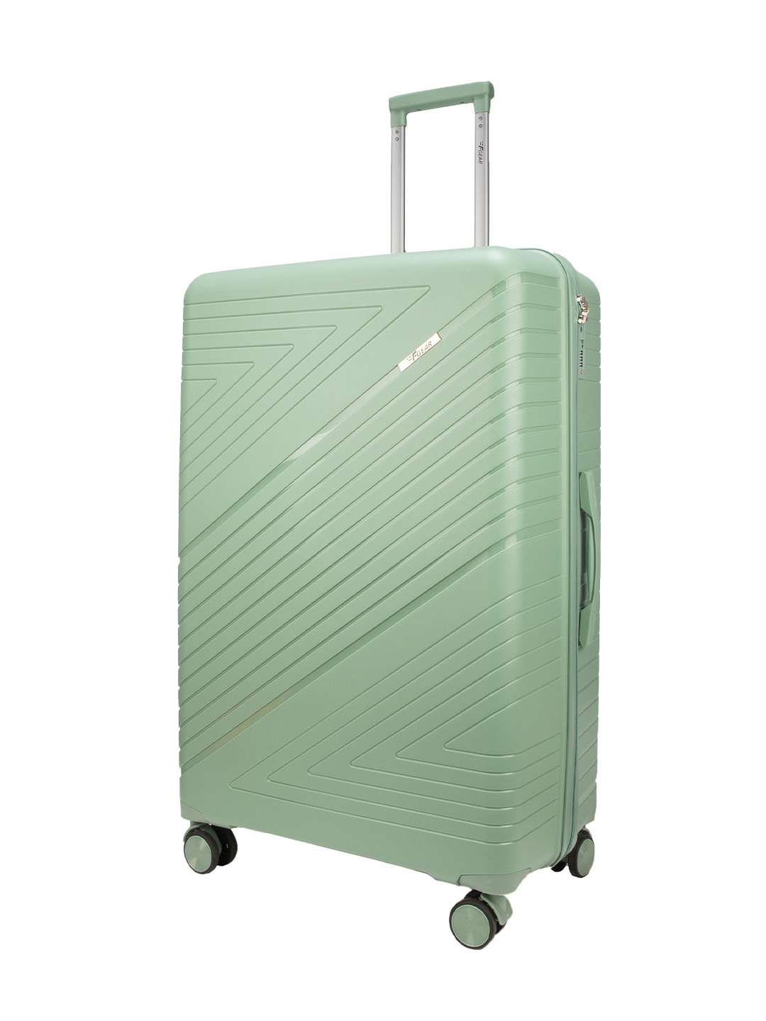 

F Gear Textured Large Hard-Sided Suitcase Trolley Bag, Green