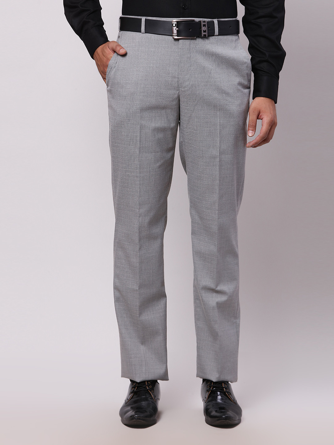 

Park Avenue Men Mid-Rise Formal Trousers, Grey