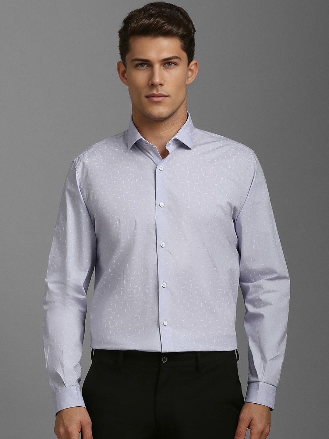 

Louis Philippe Sport Men Super Slim Fit Abstract Printed Casual Shirt, Blue