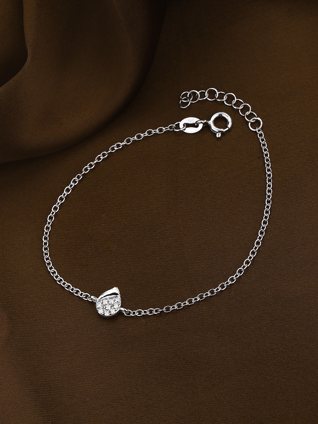 

Sangria Rhodium-Plated 925 Sterling Silver Cubic Zirconia Link Bracelet