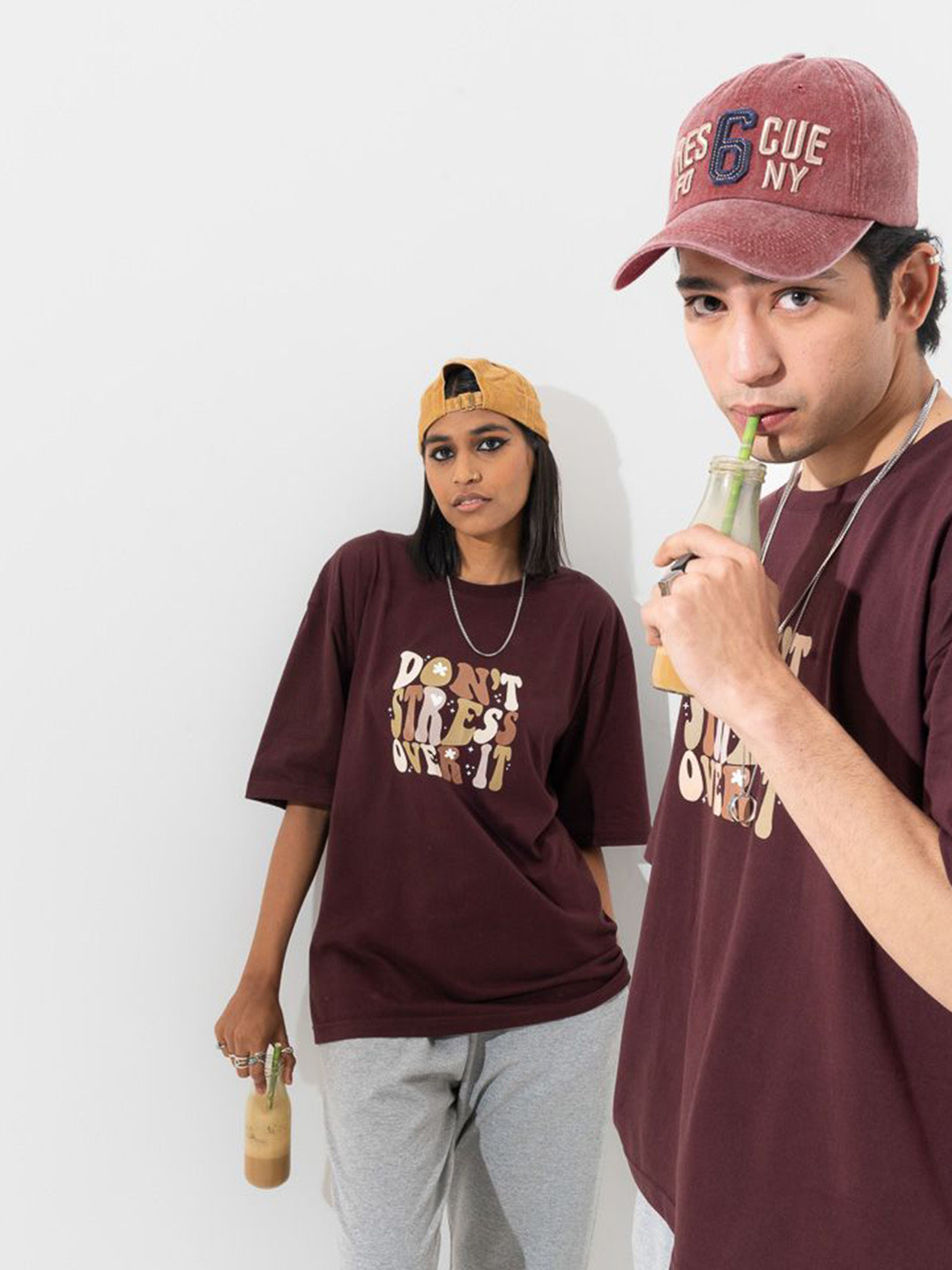 

TheBTclub Men Printed Drop-Shoulder Sleeves Activchill T-shirt, Brown
