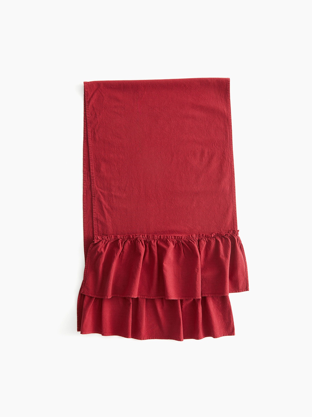 

H&M Red Pure Cotton Frill-Trimmed Table Runner