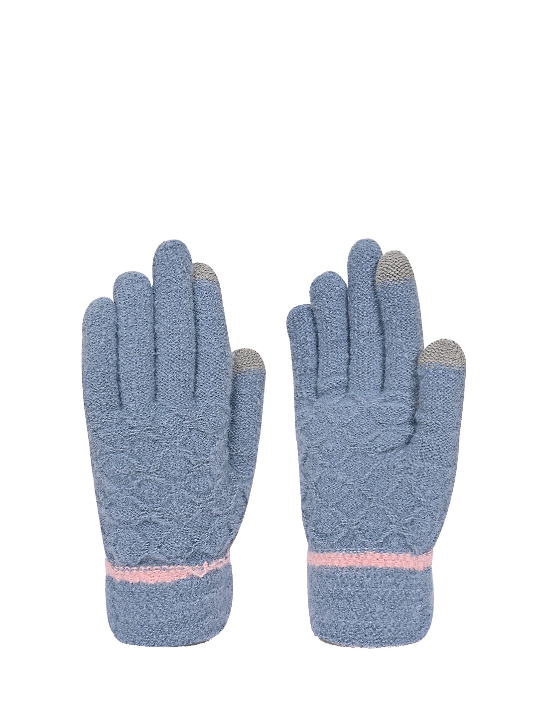 

LOOM LEGACY Women Patterned Acrylic Winter Gloves, Blue
