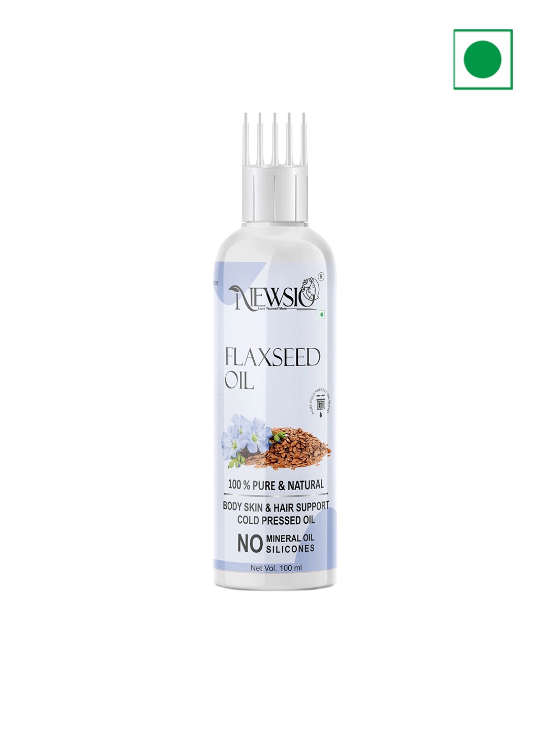 

Newsio 100% Pure & Natural Flaxseed Oil - 100 ml, Brown