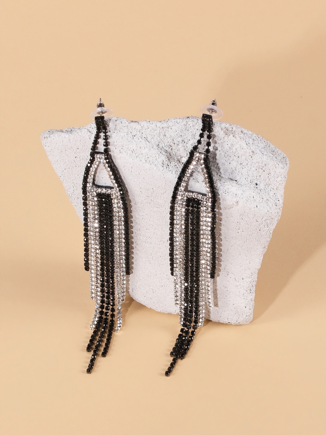 

KPOP Silver-Plated Contemporary Rhinestone Drop Earrings