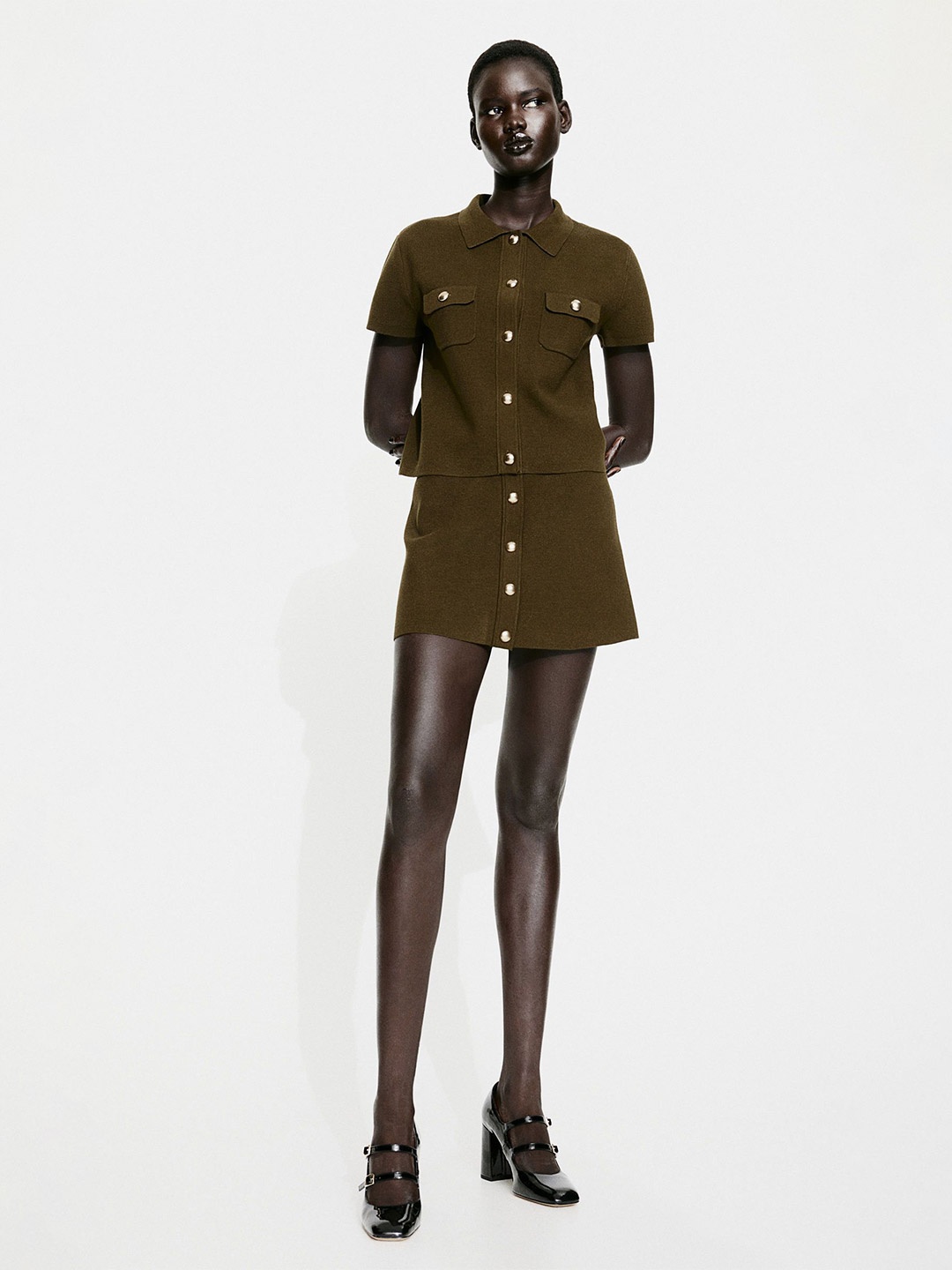 

H&M Short-Sleeved Cardigan, Green
